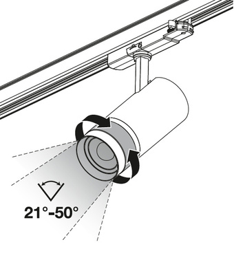 Ledvance LED-Stromschienen-Strahler 930/940, dim, weiß TRSPZOOMDIMP2093040W
