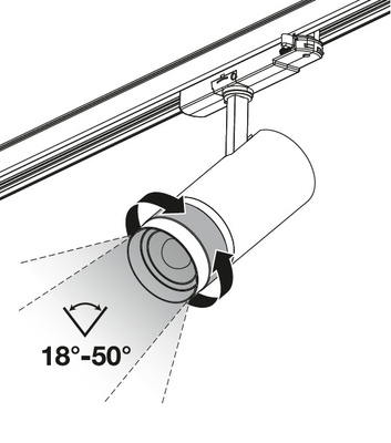 Ledvance LED-Stromschienen-Strahler 930, dim, weiß TRSPZOOMDIMP20W930WT