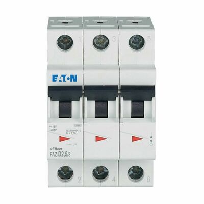 Eaton Leitungsschutzschalter 3p. 2,5A Charakt.: D FAZ-D2,5/3#278885