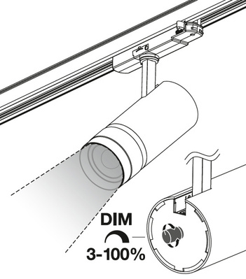 Ledvance LED-Stromschienen-Strahler 940, dim, weiß TRSPZOOMDIMP30W940WT