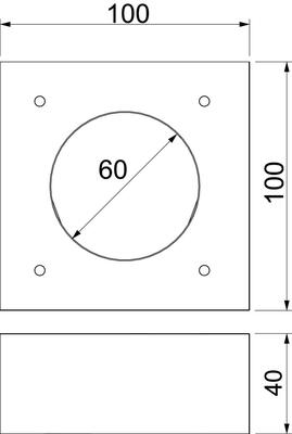 OBO Bettermann Vertr Aufdoppelungsstück 100x100x40 grau KAD-10040