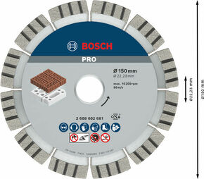 Bosch Power Tools Dia Trenn B.f.Abrasi 150 x 22,23 2608602681