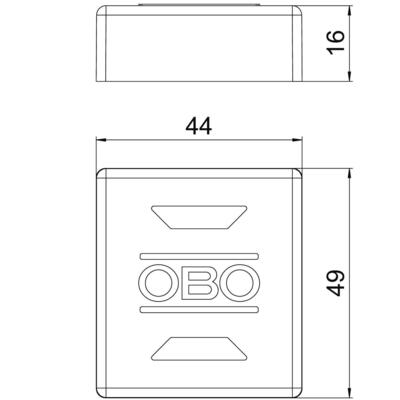 OBO Bettermann Vertr Endkappe für Trägerprofil 44x49x16 PE gr EK 45 G
