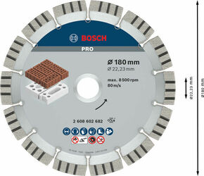 Bosch Power Tools Dia Trenn B.f.Abrasi 180 x 22,23 2608602682