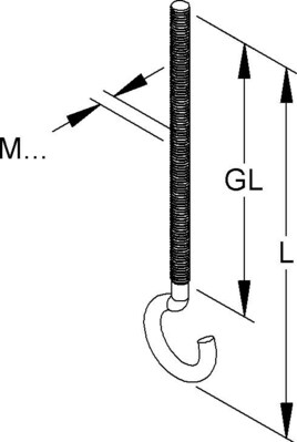 Niedax Hakenschraube H 4X70