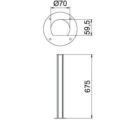 OBO Bettermann Vertr Installationssäule Boden 675x70x60 Aluminium ISSRHSM45SW