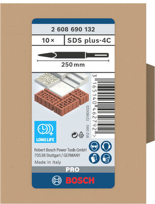 Bosch Power Tools PRO SDS plus-4C Spitzmeißel-Set 250 2608690132
