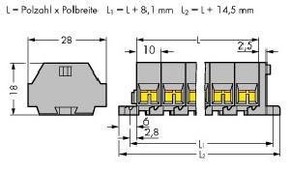 WAGO GmbH & Co. KG 4-Leiter-Klemmenleiste Flansch, 2-p, 2x0,08 261-202
