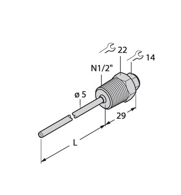 Turck Schutzrohr f.Temperatursensoren THW-3-N1/2-A4-L200