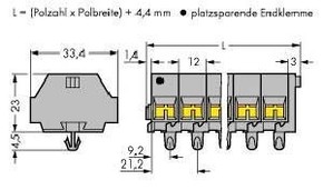 WAGO GmbH & Co. KG 4-Leiter-Klemmenleiste 4mm² 8-polig grau 262-258