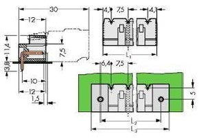 WAGO GmbH & Co. KG Stiftleiste geschlossen 1x1 HOR. FS 721-840/001-000