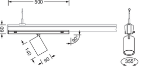 Siteco LED-Richtstrahler f. Tragschiene 51SM14DB11B2C