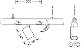 Siteco LED-Richtstrahler f. Tragschiene 51SL14MB11B2C