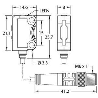 Turck Reflexionslichttaster VS8APFF30Q3