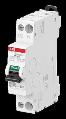 ABB Stotz S&J FI/LS-Schalter 6kA,1P+N DS301C B13 A30#R1135