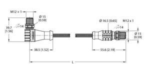 Turck Verbindungsleitung WSSD-RSSD-4422-15M