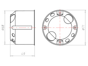 Kaiser Hohlwand Gerätedose O-range 9063-02