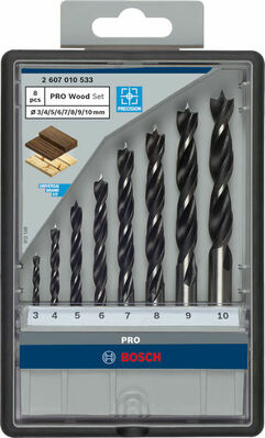 Bosch Power Tools PRO Wood Holzspiralbohrer Set. 8-tlg. 2607010533