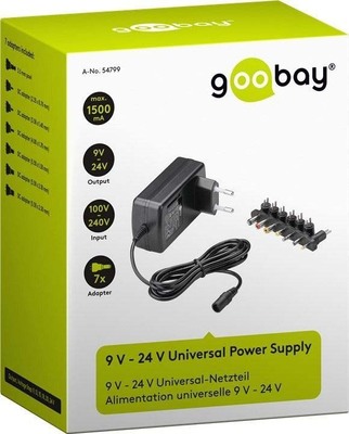 Goobay Universal-Netzteil 9-24V,7DC-Adapter 54799