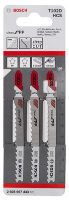 Bosch Power Tools PRO Plastics PP clean T102D Stichsägeblatt 2608667443