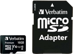 Verbatim microSDHC-Card 16GB Class 10 44082
