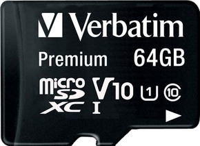 Verbatim microSDXC Card 64GB Class 10,UHS-I 44084