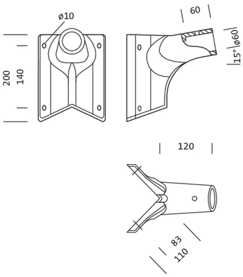 Siteco Eck-Wandflansch 60mm 5NY5103108