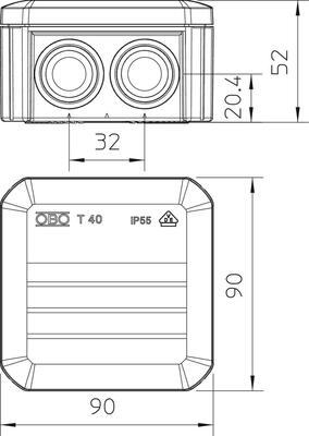 OBO Bettermann Vertr Kabelabzweigkasten T 40 RO-LGR