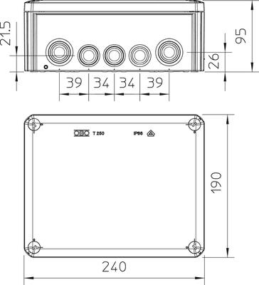 OBO Bettermann Vertr Kabelabzweigkasten T 250 RO-LGR
