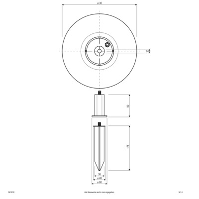 EVN Lichttechnik Kugel-Leuchte D30cm E27 40W granitoptik GK3018