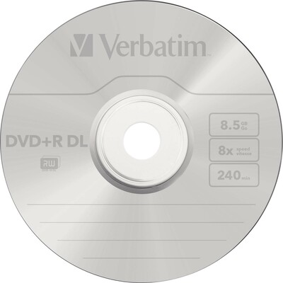 Verbatim DVD+R DL 8.5GB/240Min/8x Cakebox (50 Disc) 43758 (VE50)