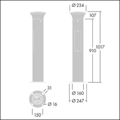 Thorn LED-Pollerleuchte 10L25740RGBASYCL1MPL ADELIEBS #96264230