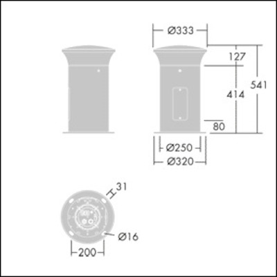 Thorn LED-Pollerleuchte 10L25730R/SCL1MPL ADELIEBW #96264259