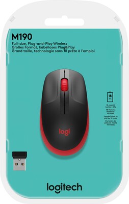 Logitech Maus Wireless,rot M190 rt