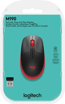 Logitech Maus Wireless,rot LOGITECH M190 rt