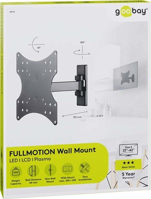 Goobay TV-Wandhalterung FULLMOTION S Dual 49713