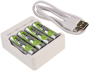 Hückmann Ladegerät Basic IV 4x Mignon 1300mAh Basic IV