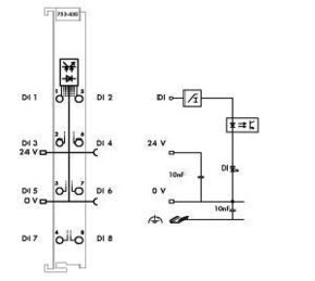 WAGO GmbH & Co. KG Digitale Eingangsklemme 8-Kanal,24VDC 3,0ms 753-430