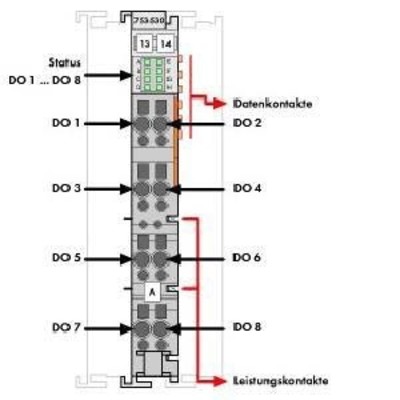 WAGO GmbH & Co. KG Digitale Ausgangsklemme 8DO 24VDC 0,5A 753-530