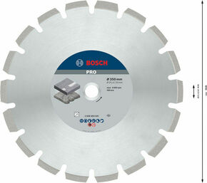 Bosch Power Tools DIA Trenn B.f.Asphal 350 x 20,00/25,40 2608603641
