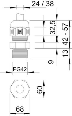 OBO Bettermann Vertr Verschraubung V-TEC PG42 SGR