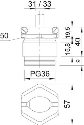 OBO Bettermann Vertr Kabelverschraubung 159 MS PG36