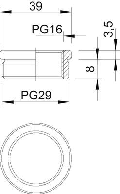 OBO Bettermann Vertr Reduktion 167 R MS PG29-16