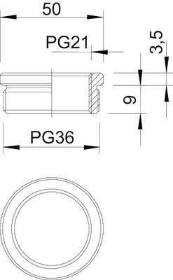 OBO Bettermann Vertr Reduktion 167 R MS PG36-21