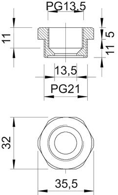 OBO Bettermann Vertr Reduktion Iso,lgr 107 R PG21-13 PA