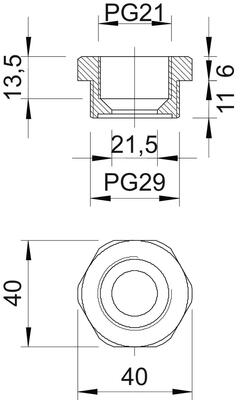 OBO Bettermann Vertr Reduktion Iso,lgr 107 R PG29-21 PA