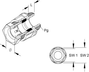 HKL Kabelverschraubung gr,D=4,5-7mm 1235/09