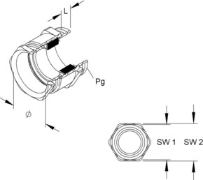 HKL Kabelverschraubung mit Zwischenstutzen 530/16