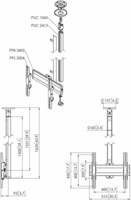 Vogels Einzelprofil VESA 400x400 Connect-It,150cm CT241544 si