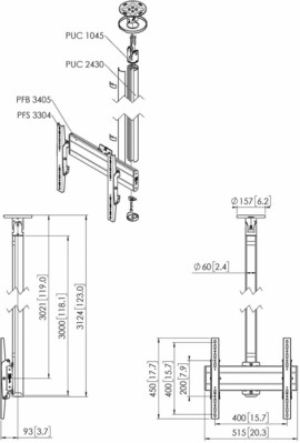 Vogels Einzelprofil VESA 400x400 Connect-It,300cm CT243044 si